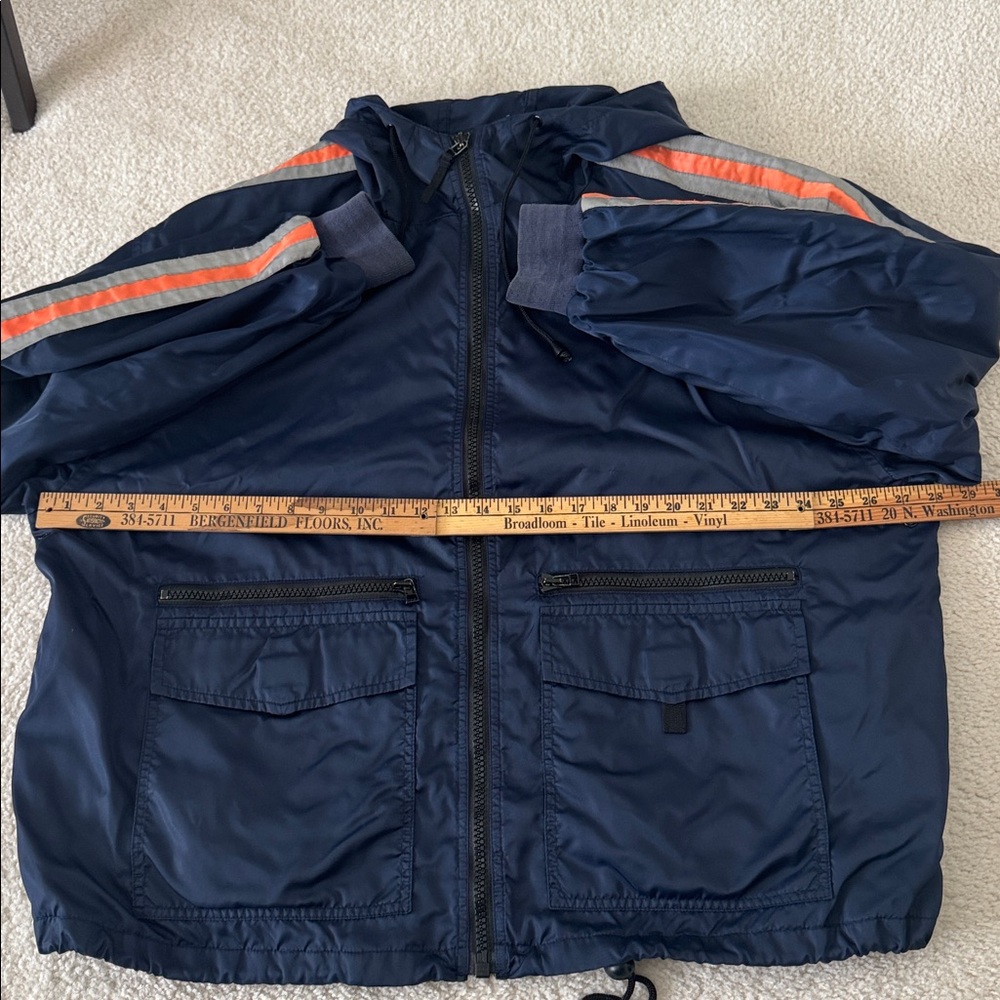 J. Crew Oarsman 90’s Rain Windbreaker Reflective Full Zip Jacket Size XL - Picture 10 of 11